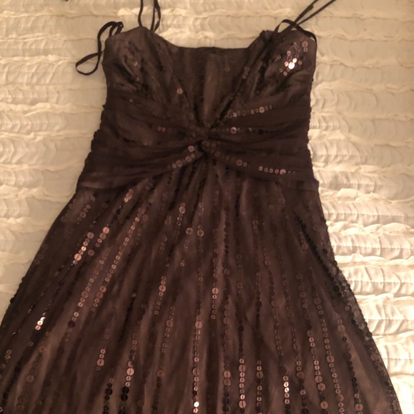 Bcbg worn one sequin brown midi dress small - Picture 1 of 2